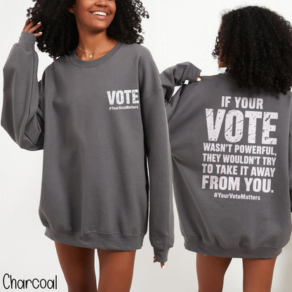 Charcoal sweatshirt with &amp;quot;VOTE 