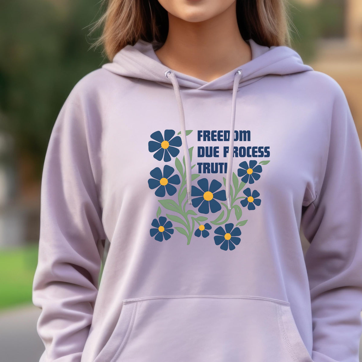 Subtle FDT Floral Freedom Due Process Truth Hoodie, Floral Social Justice Sweatshirt
