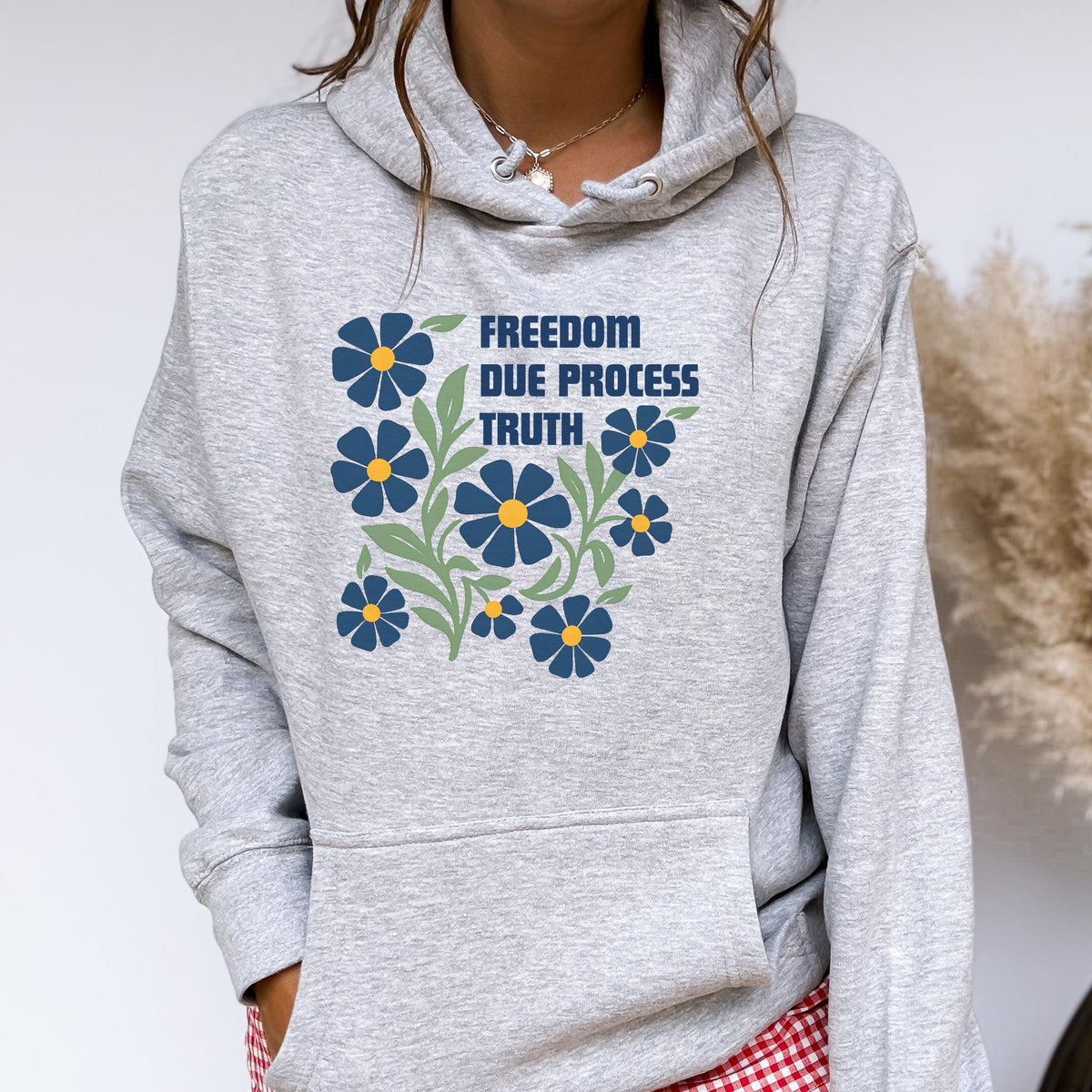 Subtle FDT Floral Freedom Due Process Truth Hoodie, Floral Social Justice Sweatshirt