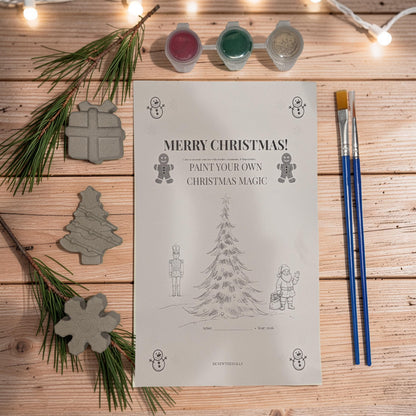 Paint Your Own Christmas Magnets Kit, Concrete Christmas Craft for Kids, Holiday Party Favor, DIY Stocking Stuffer, Classroom Craft Activity