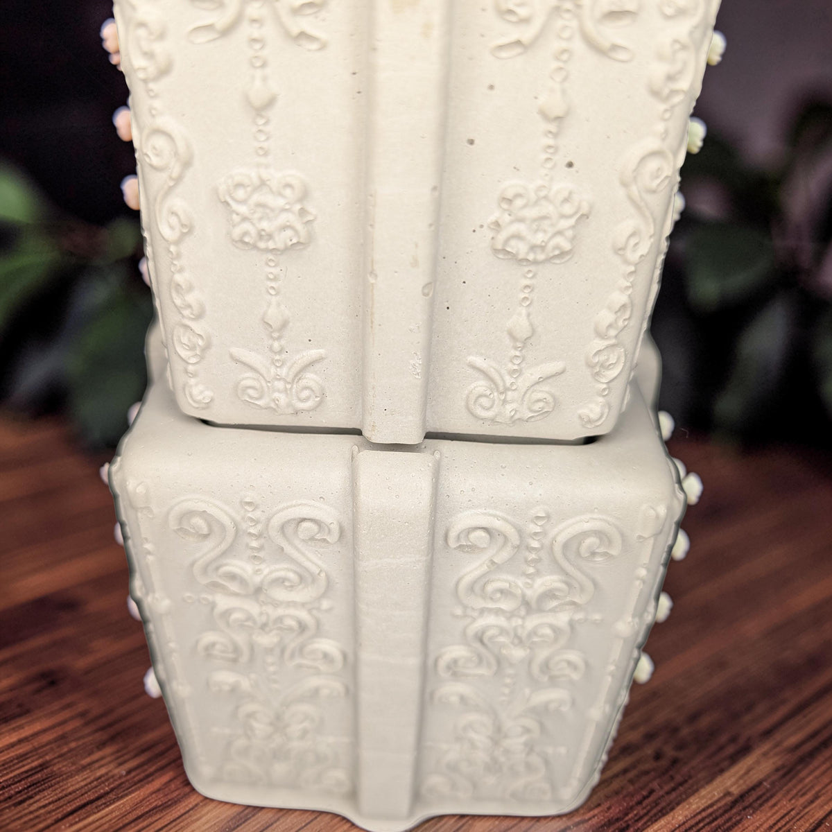 Concrete Stacked Present Tower Set (4-Piece) | Christmas Gift Box Candle Vessels | DIY Holiday Craft &amp; Mantle Decor | Concrete Trinket Boxes