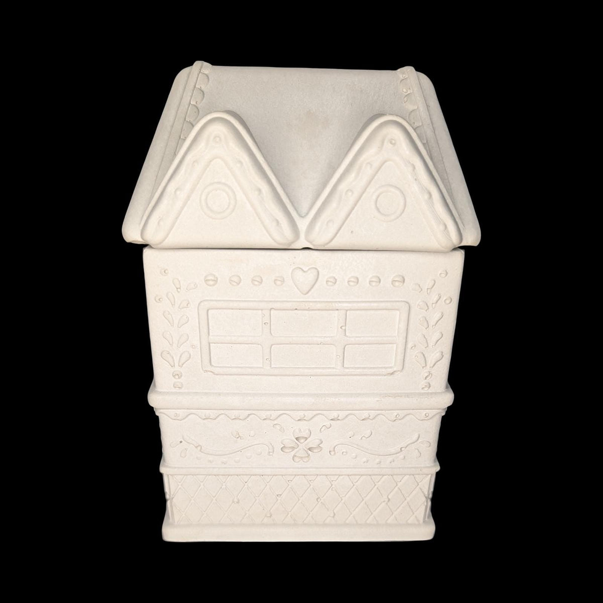 Concrete Gingerbread House Jar with Lid | Christmas Village Trinket Box &amp; Candle Vessel | Holiday Mantle Decor | DIY Winter Craft Jar