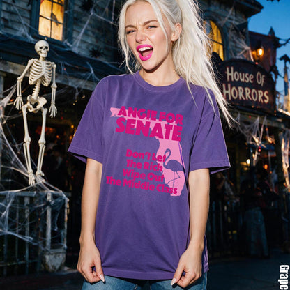 Purple t-shirt with text &amp;quot;ANCHO SENATE Don&amp;