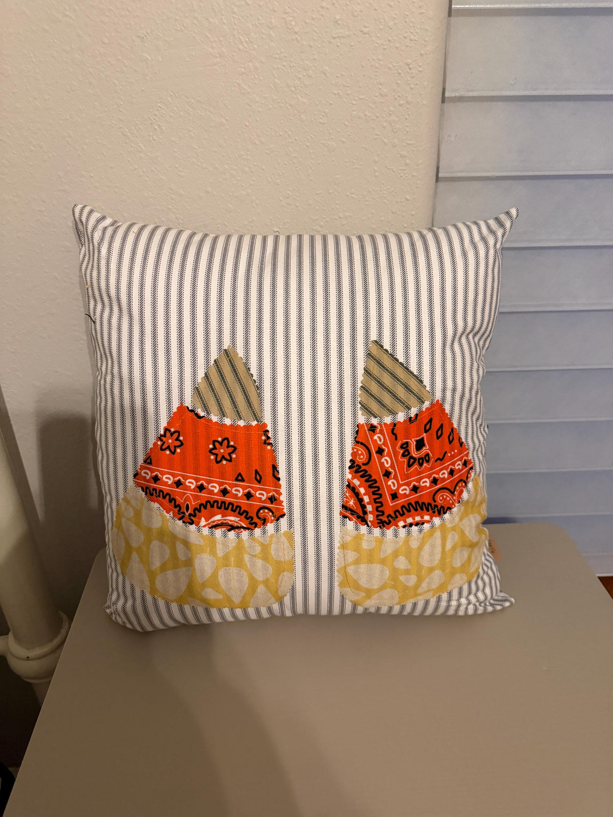 Fall Applique Pillow 16 x 16 Featuring Removable Cover Machine Washable