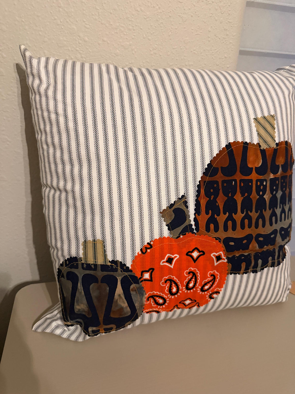 Fall Applique Pillow 16 x 16 Featuring Removable Cover Machine Washable