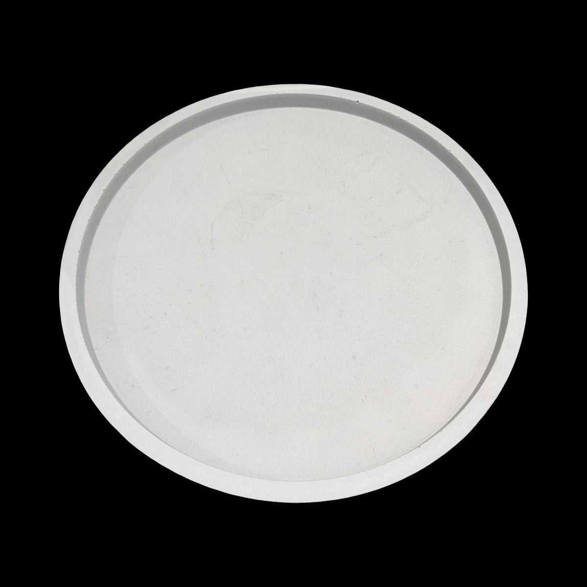 Large 15.5 Inch Concrete Round Tray, Modern Light Gray Decorative Centerpiece, Minimalist Coffee Table Catchall, Cement Vanity Tray