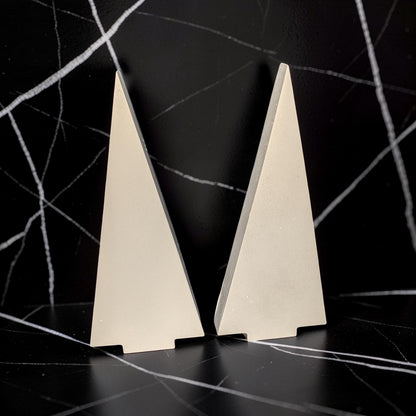 Modern Concrete Christmas Tree Decor, 9&amp;quot; Minimalist Neutral Holiday Tree Figurine, Brutalist Winter Mantel &amp; Shelf Decor