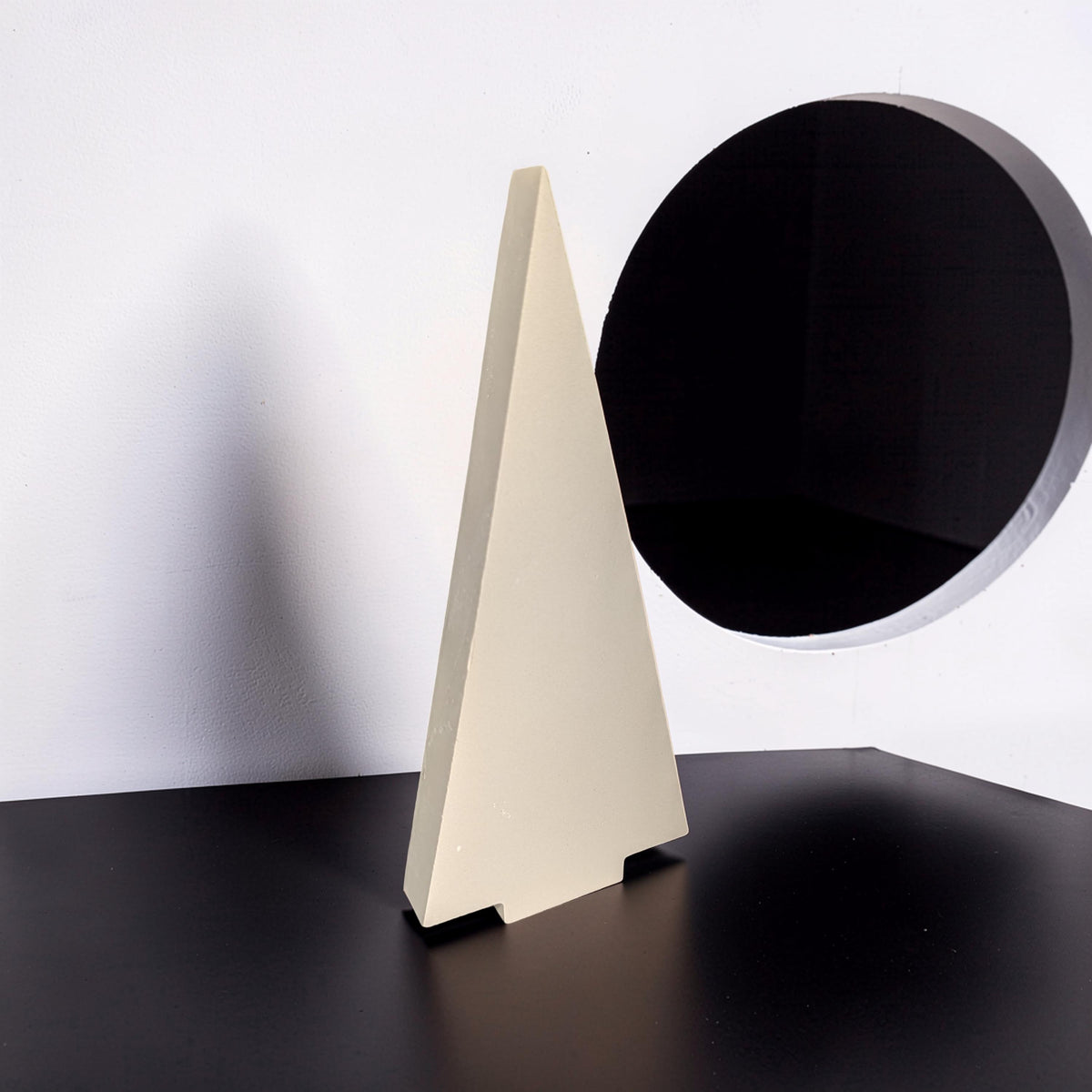 Modern Concrete Christmas Tree Decor, 9&amp;quot; Minimalist Neutral Holiday Tree Figurine, Brutalist Winter Mantel &amp; Shelf Decor