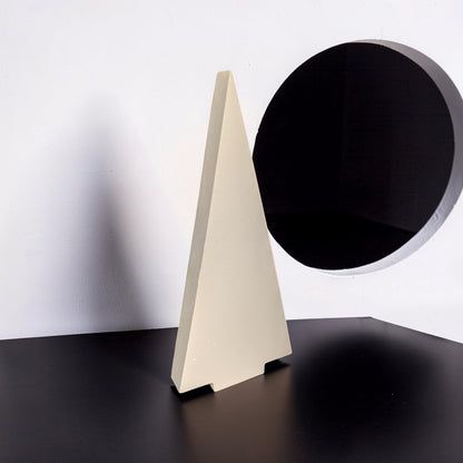 Modern Concrete Christmas Tree Decor, 9&amp;quot; Minimalist Neutral Holiday Tree Figurine, Brutalist Winter Mantel &amp; Shelf Decor