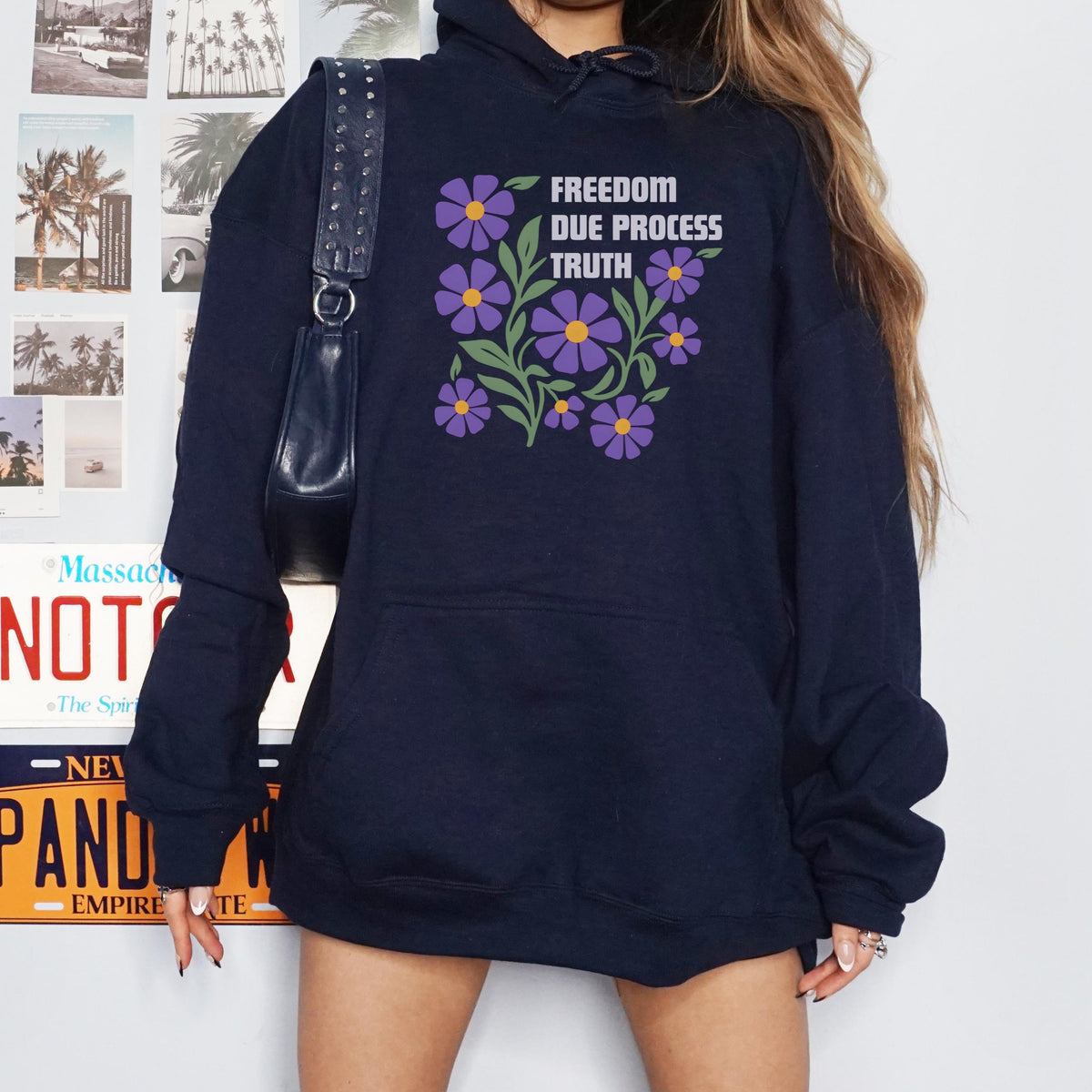 Subtle FDT Floral Freedom Due Process Truth Hoodie, Floral Social Justice Sweatshirt