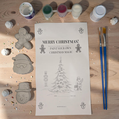 Paint Your Own Christmas Magnets Kit, Concrete Christmas Craft for Kids, Holiday Party Favor, DIY Stocking Stuffer, Classroom Craft Activity