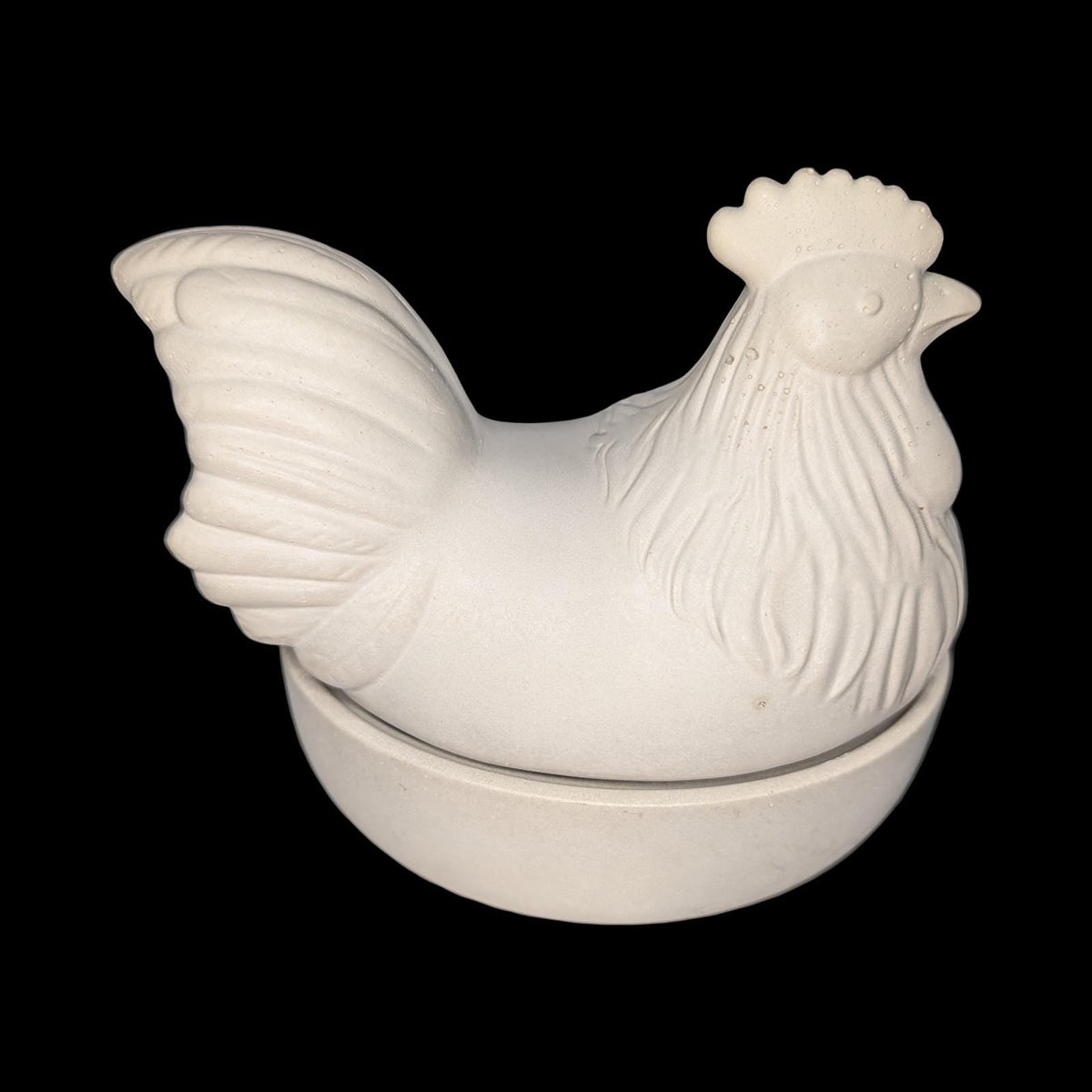 Concrete Chicken Jar with Lid | Hen on Nest Trinket Box | Farmhouse Salt Cellar &amp; Jewelry Dish | Modern Rustic Kitchen Decor