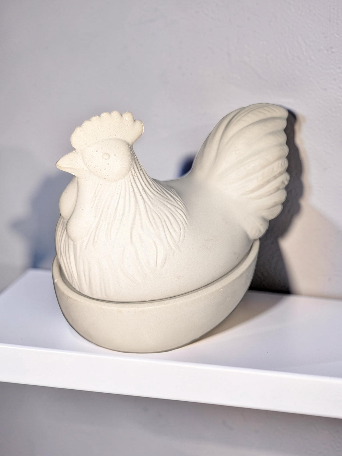 Concrete Chicken Jar with Lid | Hen on Nest Trinket Box | Farmhouse Salt Cellar &amp; Jewelry Dish | Modern Rustic Kitchen Decor