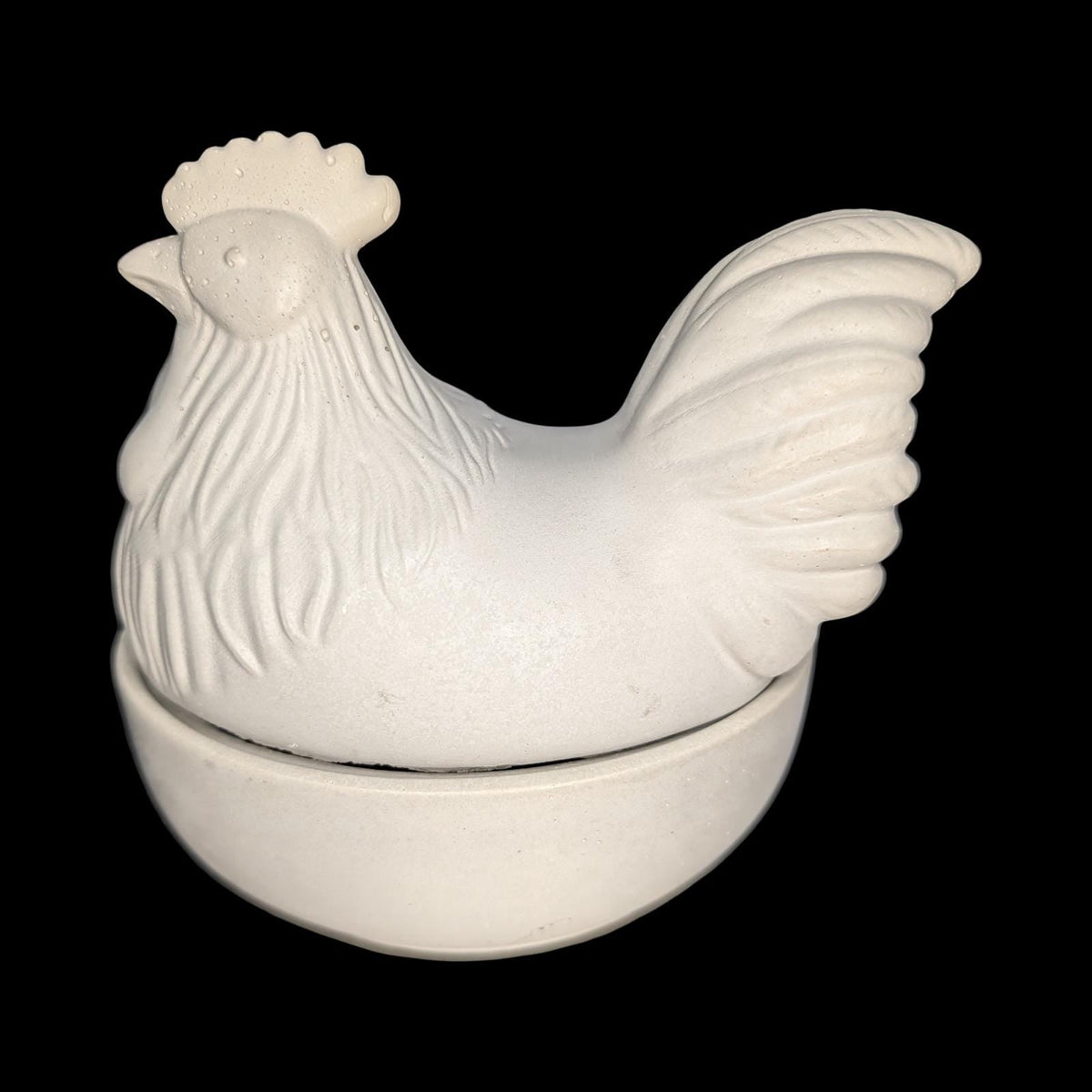 Concrete Chicken Jar with Lid | Hen on Nest Trinket Box | Farmhouse Salt Cellar &amp; Jewelry Dish | Modern Rustic Kitchen Decor