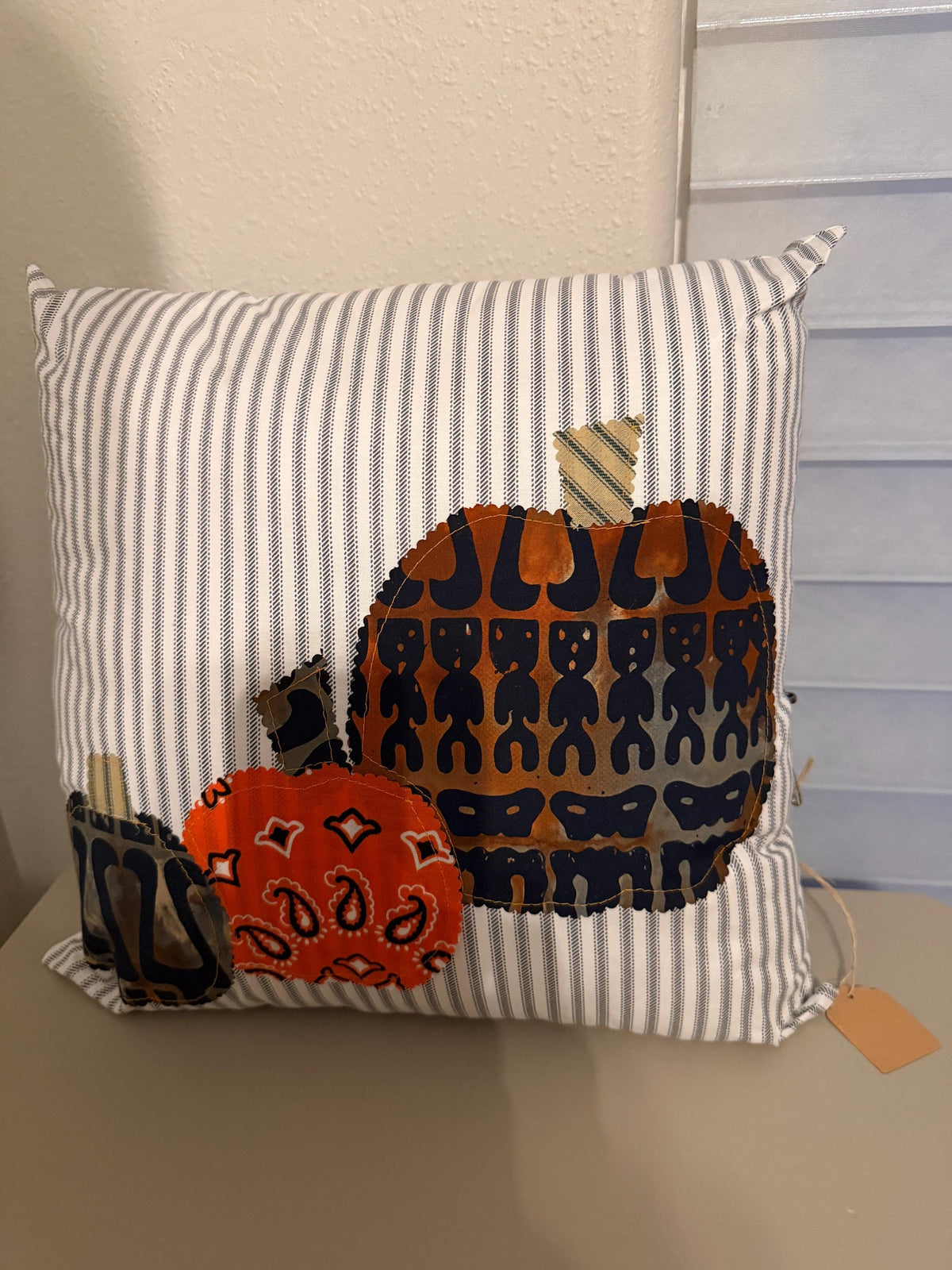 Fall Applique Pillow 16 x 16 Featuring Removable Cover Machine Washable