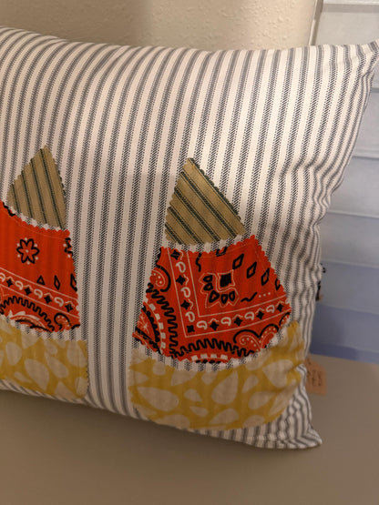 Fall Applique Pillow 16 x 16 Featuring Removable Cover Machine Washable