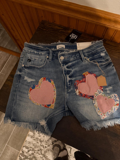 Upcycled NWT Denim Shorts Featuring Applique Designs
