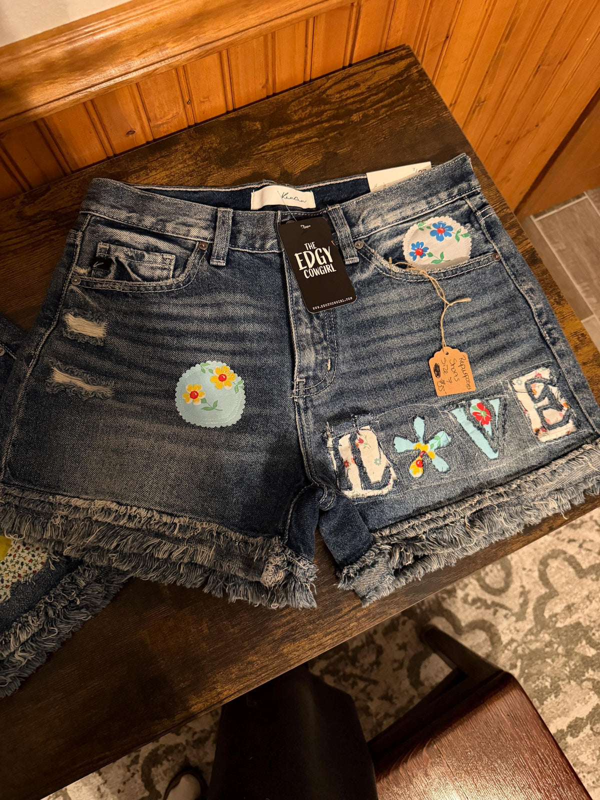Upcycled NWT Denim Shorts Featuring Applique Designs