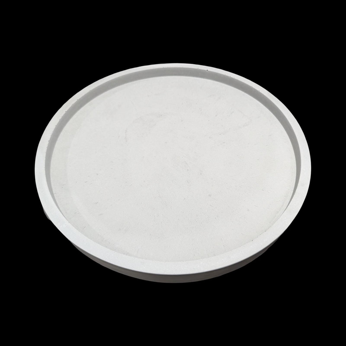 Large 15.5 Inch Concrete Round Tray, Modern Light Gray Decorative Centerpiece, Minimalist Coffee Table Catchall, Cement Vanity Tray