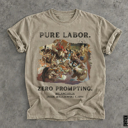 T-shirt with &amp;quot;PURE LABOR. ZERO PROMPTING.&amp;quot; text and Jacek Malczewski&amp;