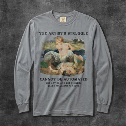 Long sleeve grey t-shirt with &amp;quot;The Artist&amp;