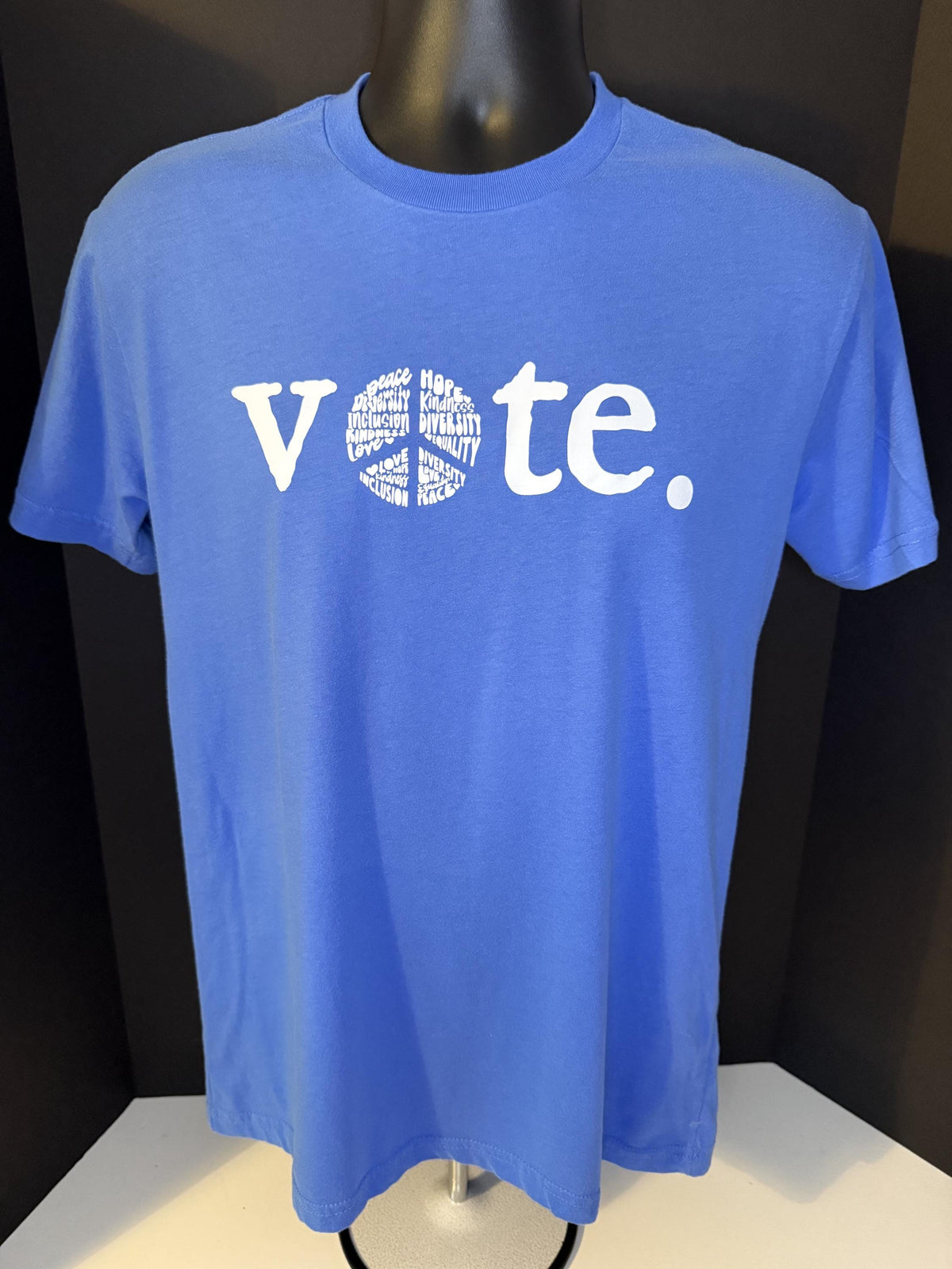 Upcycled t-shirt | VOTE diversity, equality, love, kindness | Choose size/color