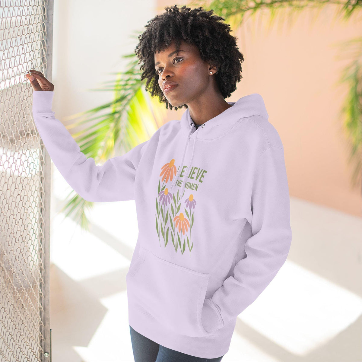 Believe The Women Feminist Hoodie, Floral Empowerment Sweatshirt