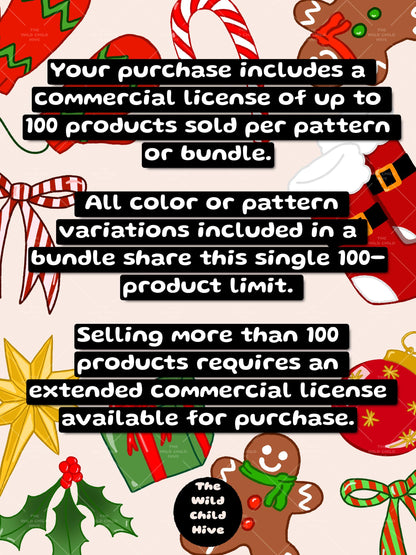Cutesy Christmas Clip Art, Hand-Drawn Whimsical Holiday Illustrations, Festive Transparent PNG, Holly Jolly Commercial Use