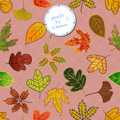 Six Fall Seamless Patterns Bundle,  Autumn Leaves Fabric Sublimation, Commercial Use, Hand-Drawn Digital Paper