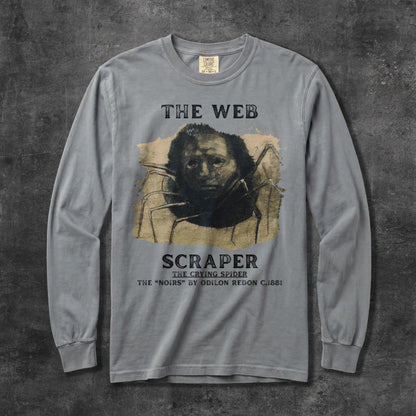 Long-sleeve t-shirt with &amp;quot;The Web Scraper The Crying Spider&amp;quot; artwork by Odilon Redon.