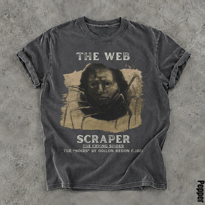 T-shirt with &amp;quot;The Web Scraper The Crying Spider&amp;quot; artwork by Odilon Redon.
