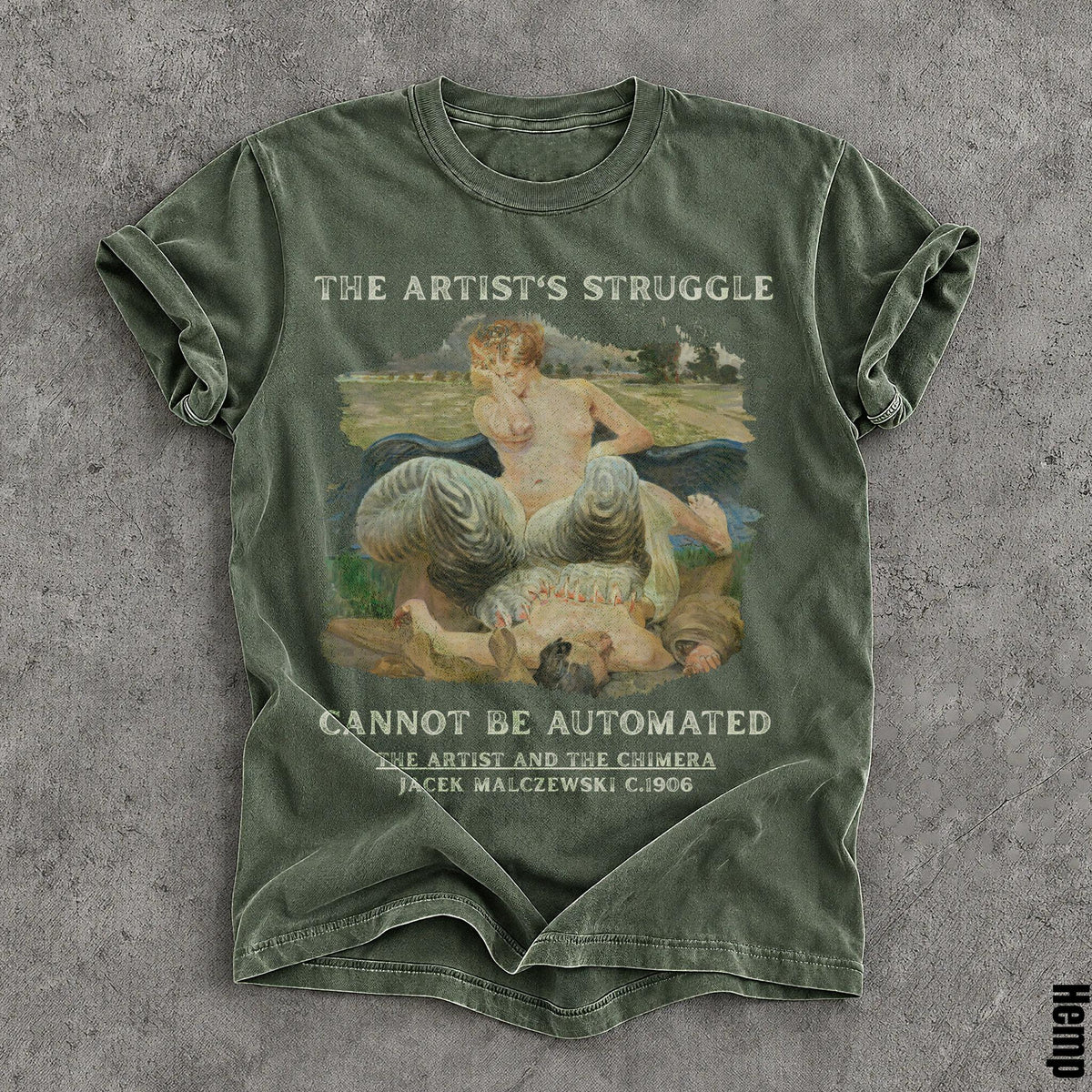 Green t-shirt featuring &amp;quot;THE ARTIST&amp;
