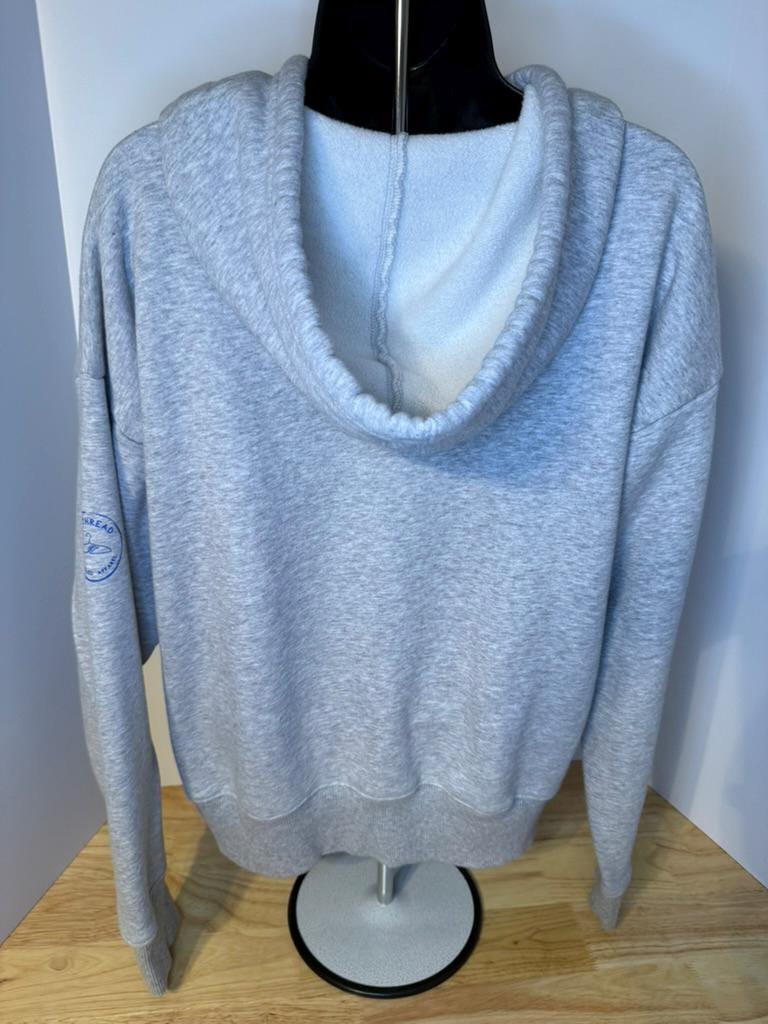 Upcycled Gender-Neutral Gray Fleece Hoodie | We the People Means Everyone | LGBTQ+  pride | Size L