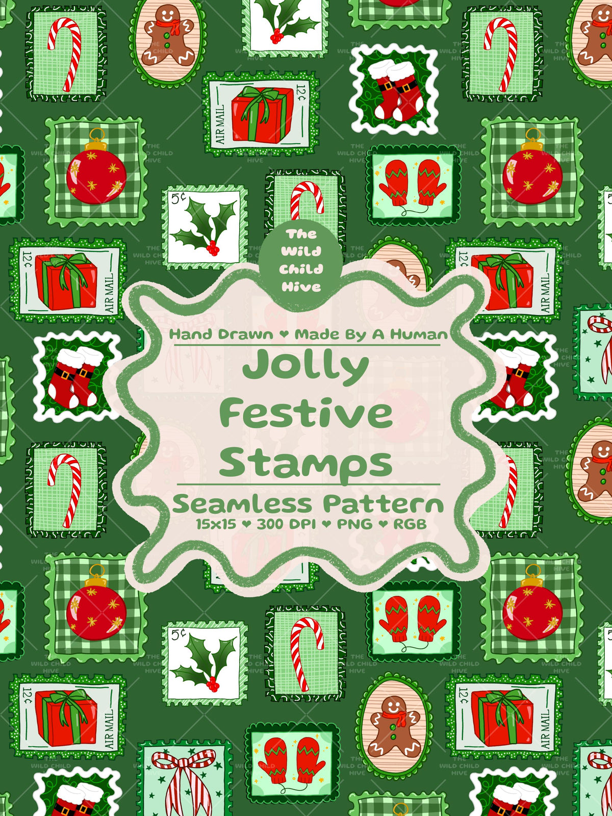 Preppy Christmas Patchwork Seamless Pattern  Xmas Holiday Fabric Sublimation Vintage Stamps Seasonal Commercial Use Hand-Drawn Digital Paper
