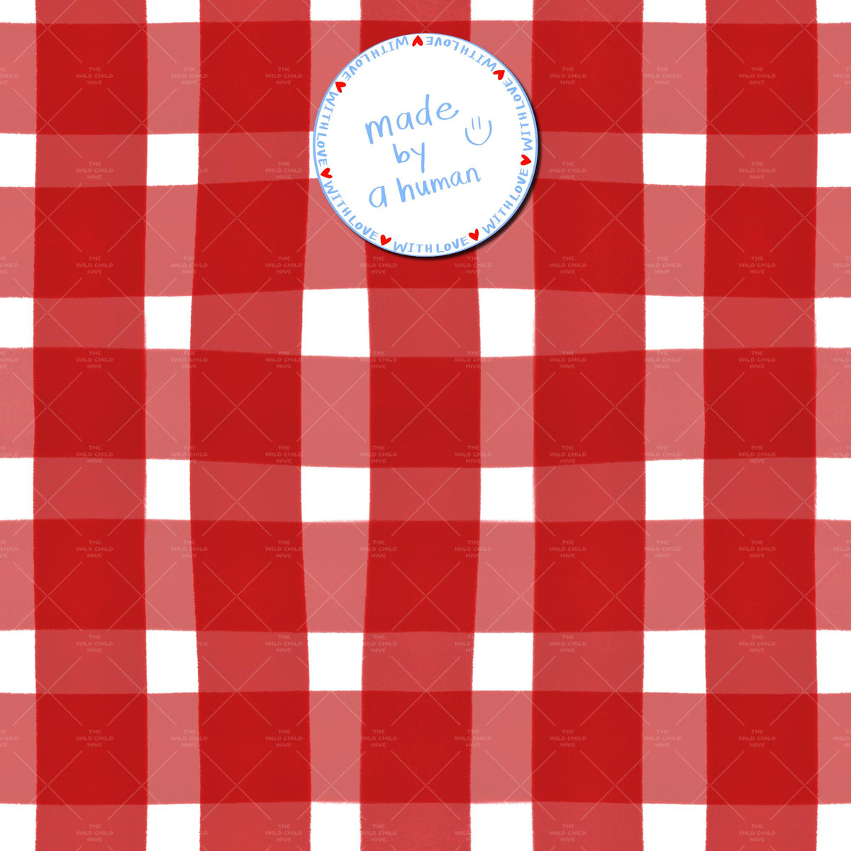 Ditzy Festive Gingham Seamless Pattern Xmas Holiday Fabric Sublimation Christmas Seasonal Commercial Use Hand-Drawn Digital Paper