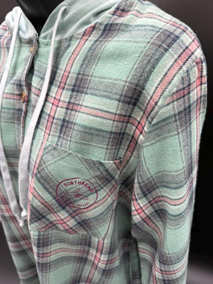 Upcycled Gender-Neutral Button Up Lightweight Flannel Shirt | We the People Means Everyone | LGBTQ+  pride | Size L