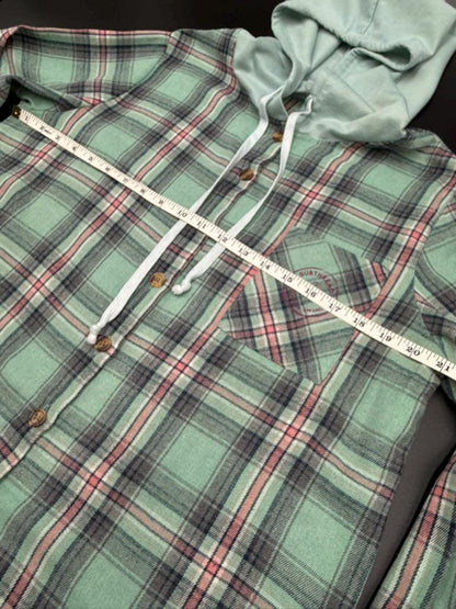 Upcycled Gender-Neutral Button Up Lightweight Flannel Shirt | We the People Means Everyone | LGBTQ+  pride | Size L
