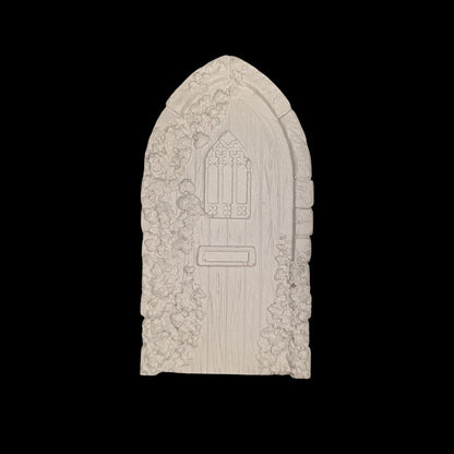 Concrete Fairy House Door, Paint Your Own Baseboard Elf Door, Gothic &amp; Brick Arch Miniature Garden Decor, Whimsical DIY Craft Blanks