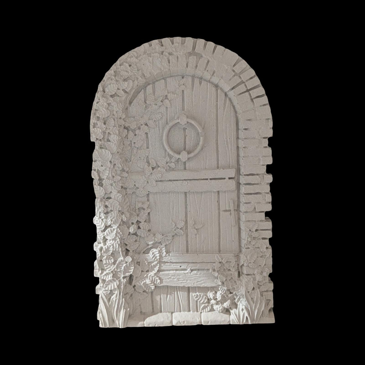 Concrete Fairy House Door, Paint Your Own Baseboard Elf Door, Gothic &amp; Brick Arch Miniature Garden Decor, Whimsical DIY Craft Blanks