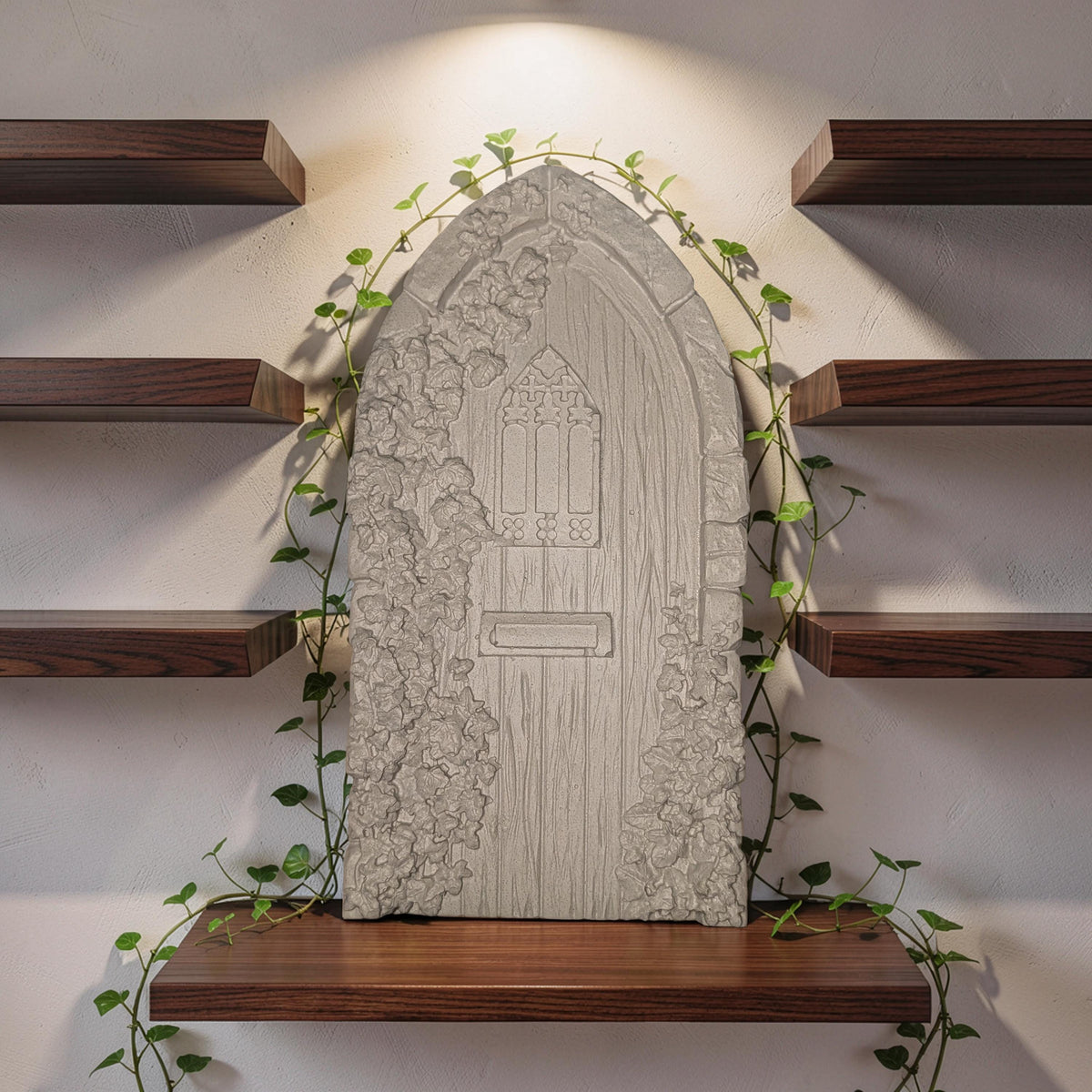 Concrete Fairy House Door, Paint Your Own Baseboard Elf Door, Gothic &amp; Brick Arch Miniature Garden Decor, Whimsical DIY Craft Blanks