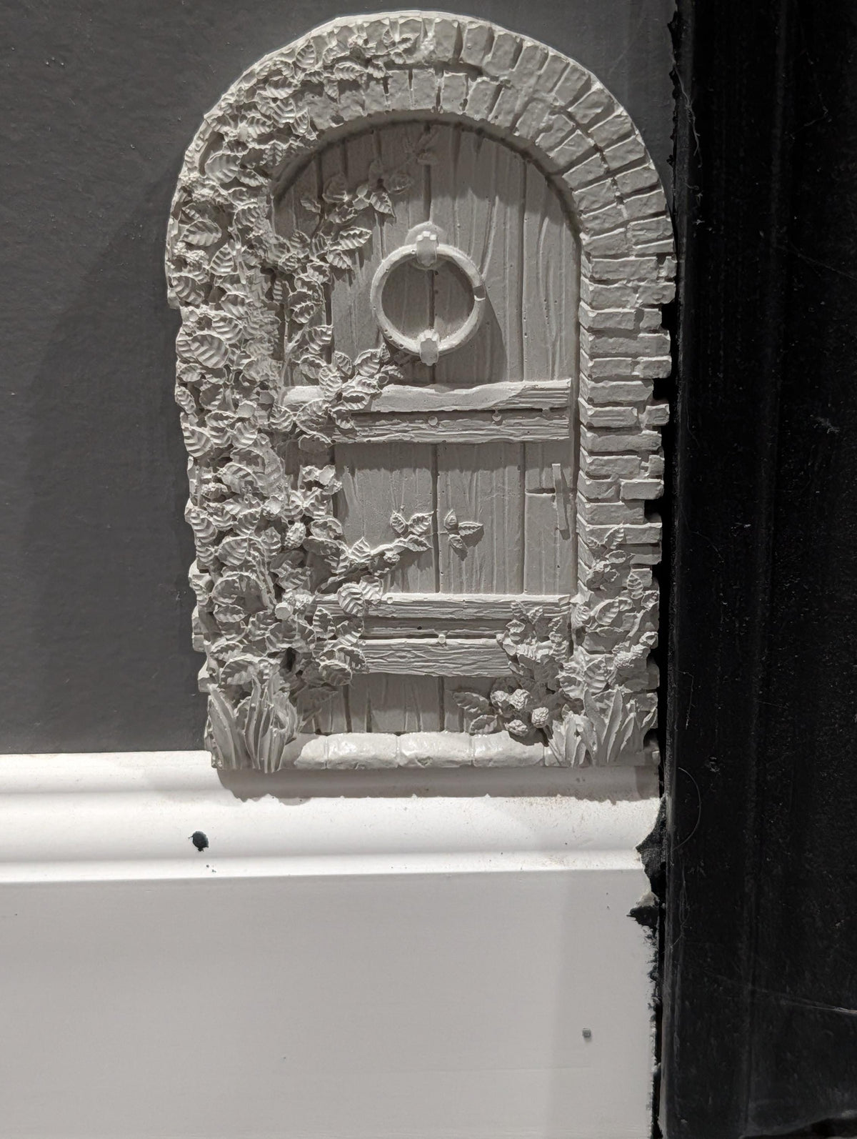 Concrete Fairy House Door, Paint Your Own Baseboard Elf Door, Gothic &amp; Brick Arch Miniature Garden Decor, Whimsical DIY Craft Blanks