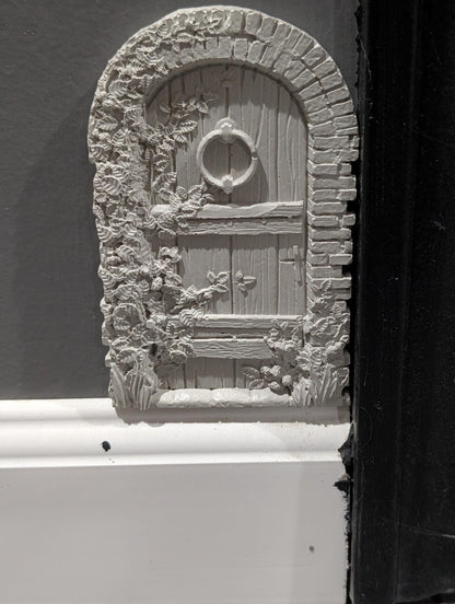 Concrete Fairy House Door, Paint Your Own Baseboard Elf Door, Gothic &amp; Brick Arch Miniature Garden Decor, Whimsical DIY Craft Blanks