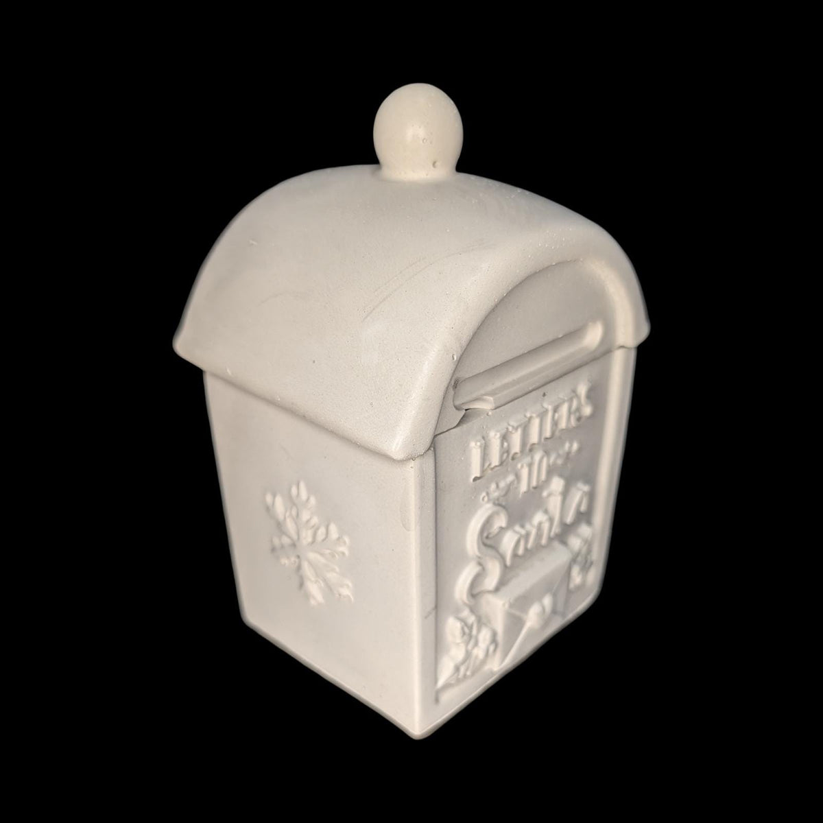 Concrete Letters to Santa Mailbox Jar with Lid, Christmas Candle Vessel, Holiday Treat Box &amp; Trinket Dish, Paint Your Own Xmas Decor