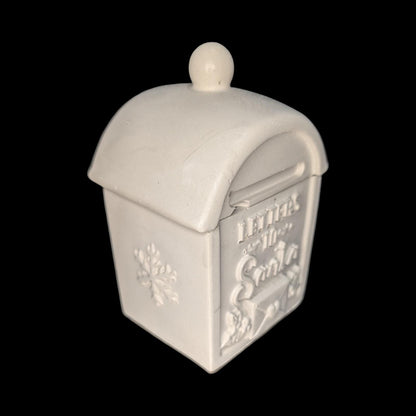 Concrete Letters to Santa Mailbox Jar with Lid, Christmas Candle Vessel, Holiday Treat Box &amp; Trinket Dish, Paint Your Own Xmas Decor