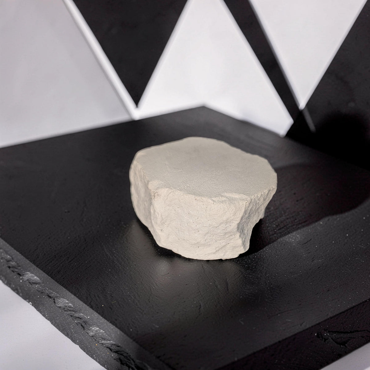 Raw Concrete Stone Riser &amp; Photography Prop, Textured Rock Fragment Display Block, Brutalist Jewelry Pedestal, Minimalist Styling Plinth