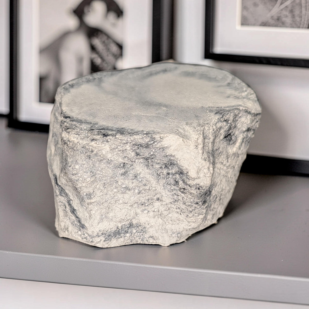 Raw Concrete Stone Riser &amp; Photography Prop, Textured Rock Fragment Display Block, Brutalist Jewelry Pedestal, Minimalist Styling Plinth