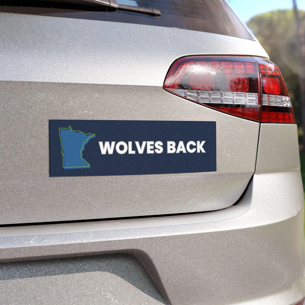 Minnesota Wolves Back Car Magnet, Bumper Sticker, Go Wolves, Timberwolves Fan