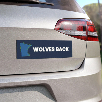 Minnesota Wolves Back Car Magnet, Bumper Sticker, Go Wolves, Timberwolves Fan