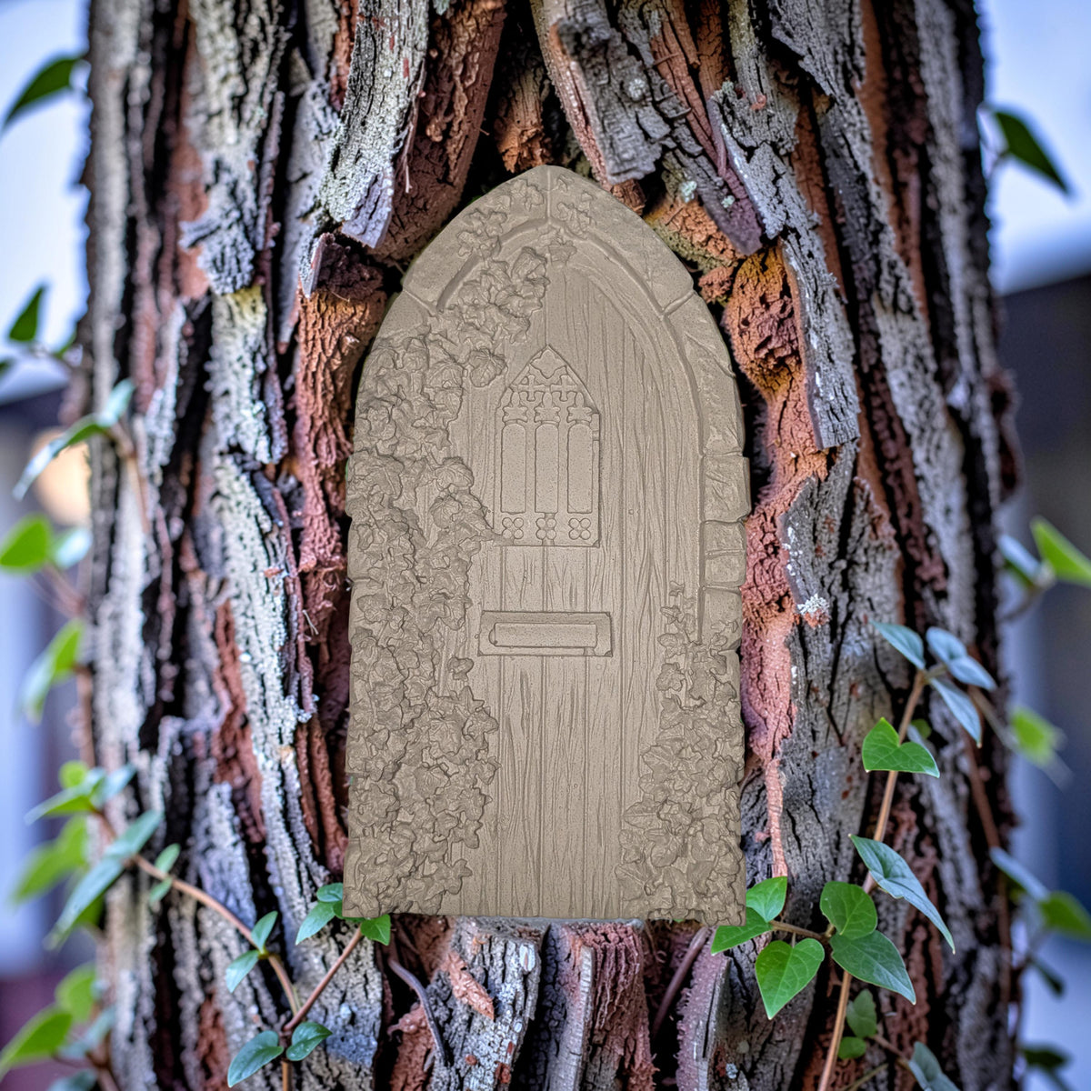 Concrete Fairy House Door, Paint Your Own Baseboard Elf Door, Gothic &amp; Brick Arch Miniature Garden Decor, Whimsical DIY Craft Blanks