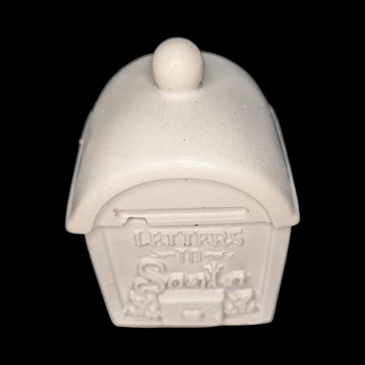 Concrete Letters to Santa Mailbox Jar with Lid, Christmas Candle Vessel, Holiday Treat Box &amp; Trinket Dish, Paint Your Own Xmas Decor